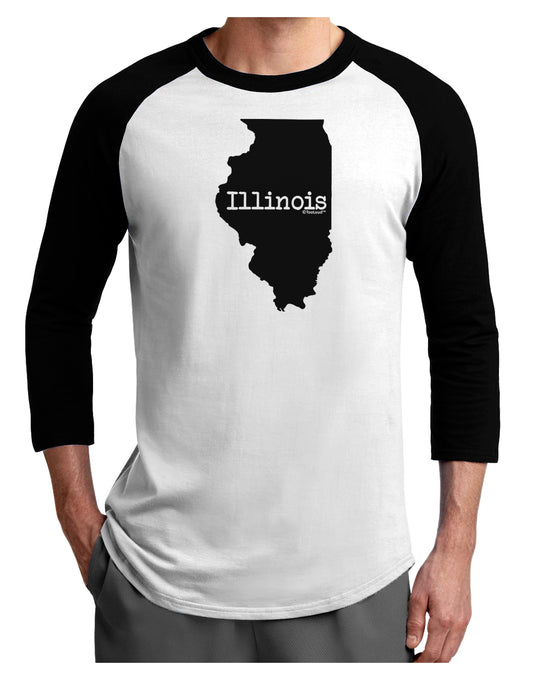 Illinois - United States Shape Adult Raglan Shirt by TooLoud-TooLoud-White-Black-X-Small-Davson Sales