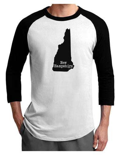 New Hampshire - United States Shape Adult Raglan Shirt by TooLoud-TooLoud-White-Black-X-Small-Davson Sales