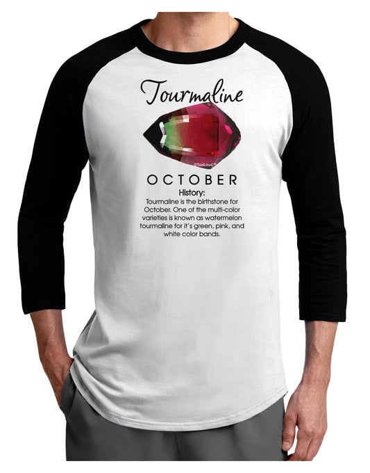 Birthstone Tourmaline Adult Raglan Shirt by TooLoud-TooLoud-White-Black-X-Small-Davson Sales