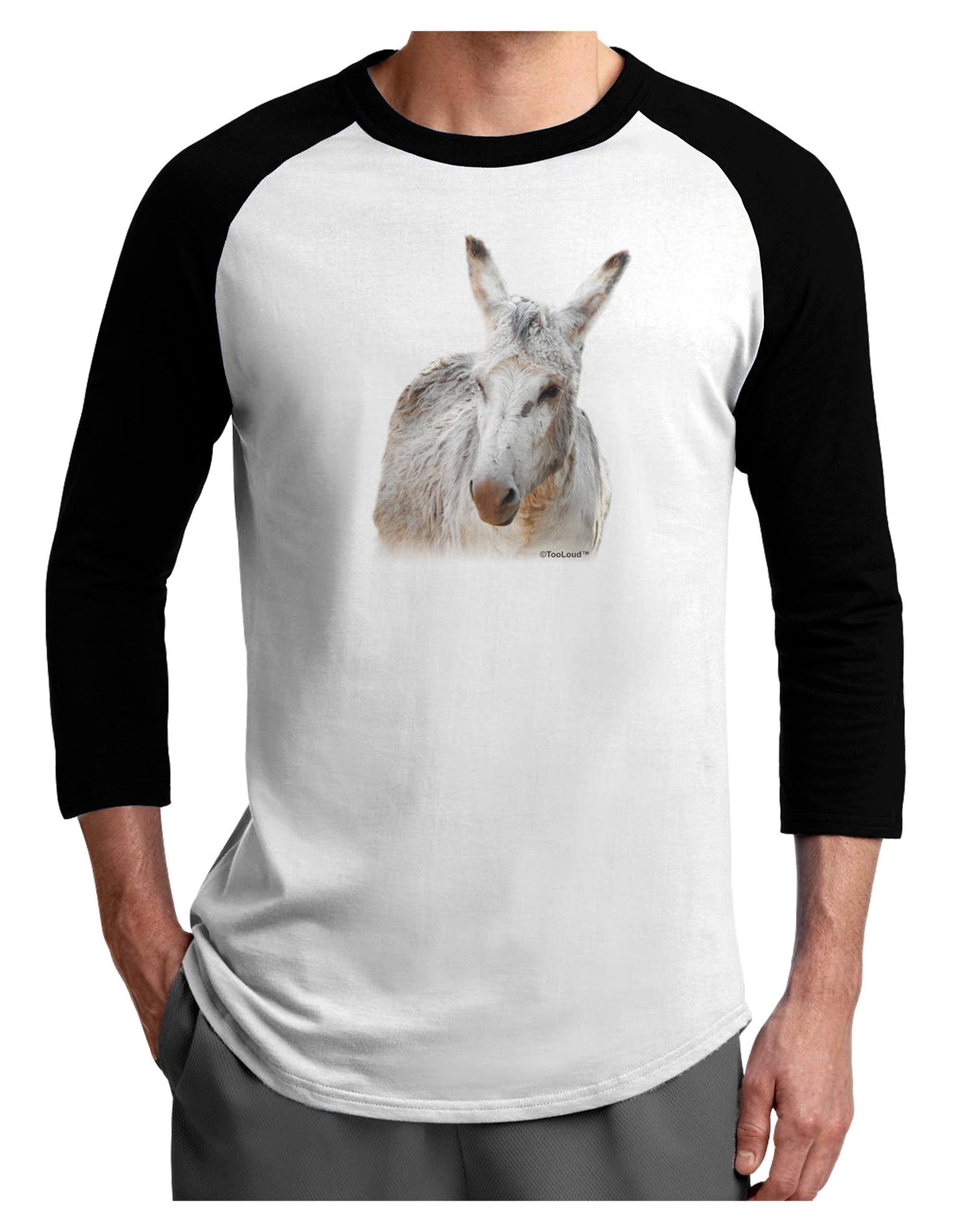 Burro Cutout Adult Raglan Shirt-Raglan Shirt-TooLoud-White-Black-XXX-Large-Davson Sales