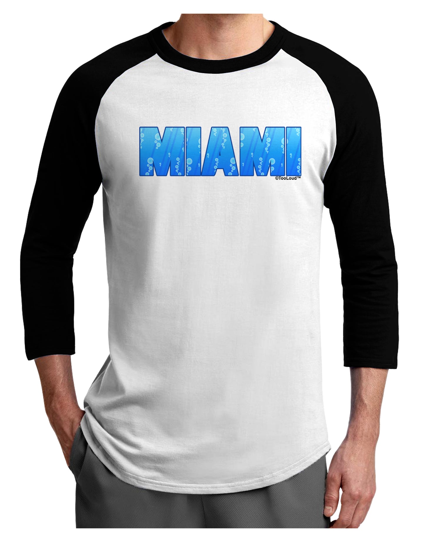 Miami Ocean Bubbles Adult Raglan Shirt by TooLoud-TooLoud-White-Black-X-Small-Davson Sales