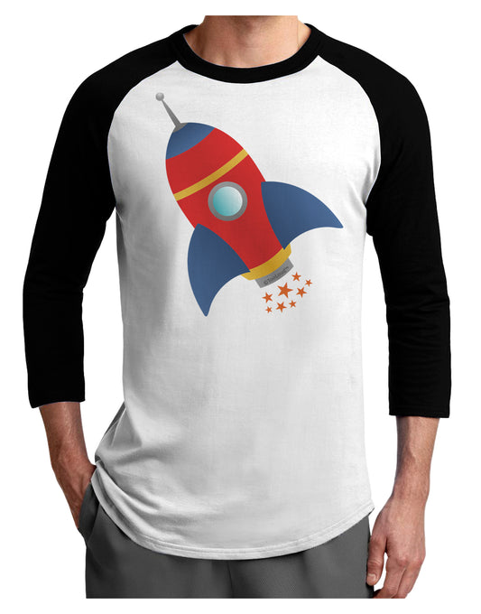 Space Rocket Ship and Stars Adult Raglan Shirt by TooLoud-TooLoud-White-Black-X-Small-Davson Sales