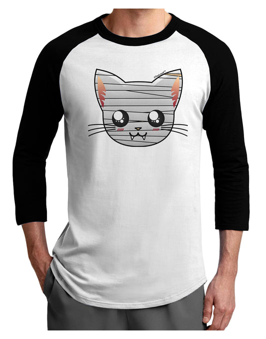 Mummy Kitty Adult Raglan Shirt by TooLoud-TooLoud-White-Black-X-Small-Davson Sales