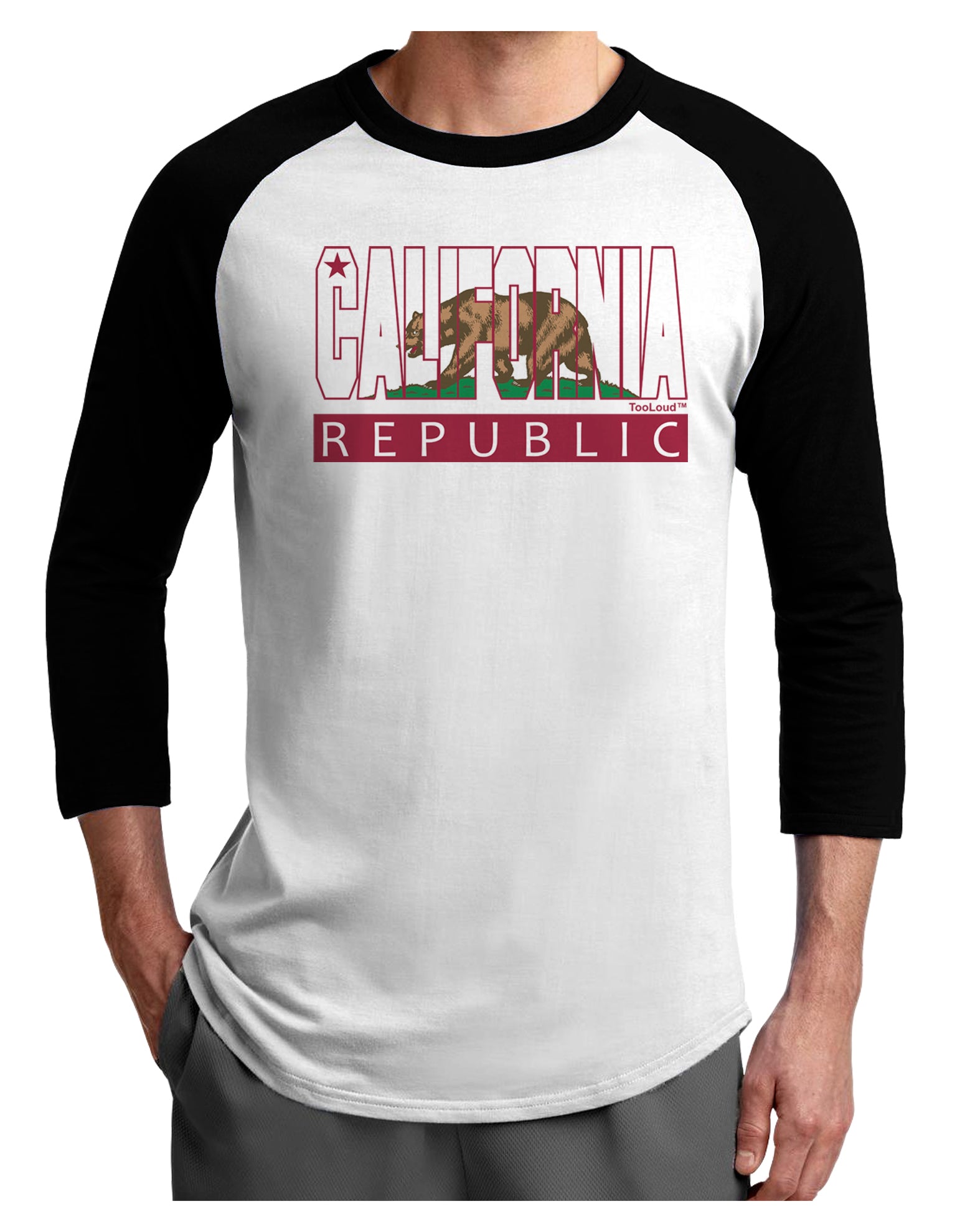 California Design #1 Adult Raglan Shirt by TooLoud-TooLoud-White-Black-X-Small-Davson Sales