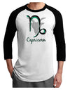 Capricorn Symbol Adult Raglan Shirt-TooLoud-White-Black-X-Small-Davson Sales