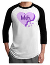 Meh Candy Heart Purple - Valentines Day Adult Raglan Shirt by TooLoud-TooLoud-White-Black-X-Small-Davson Sales