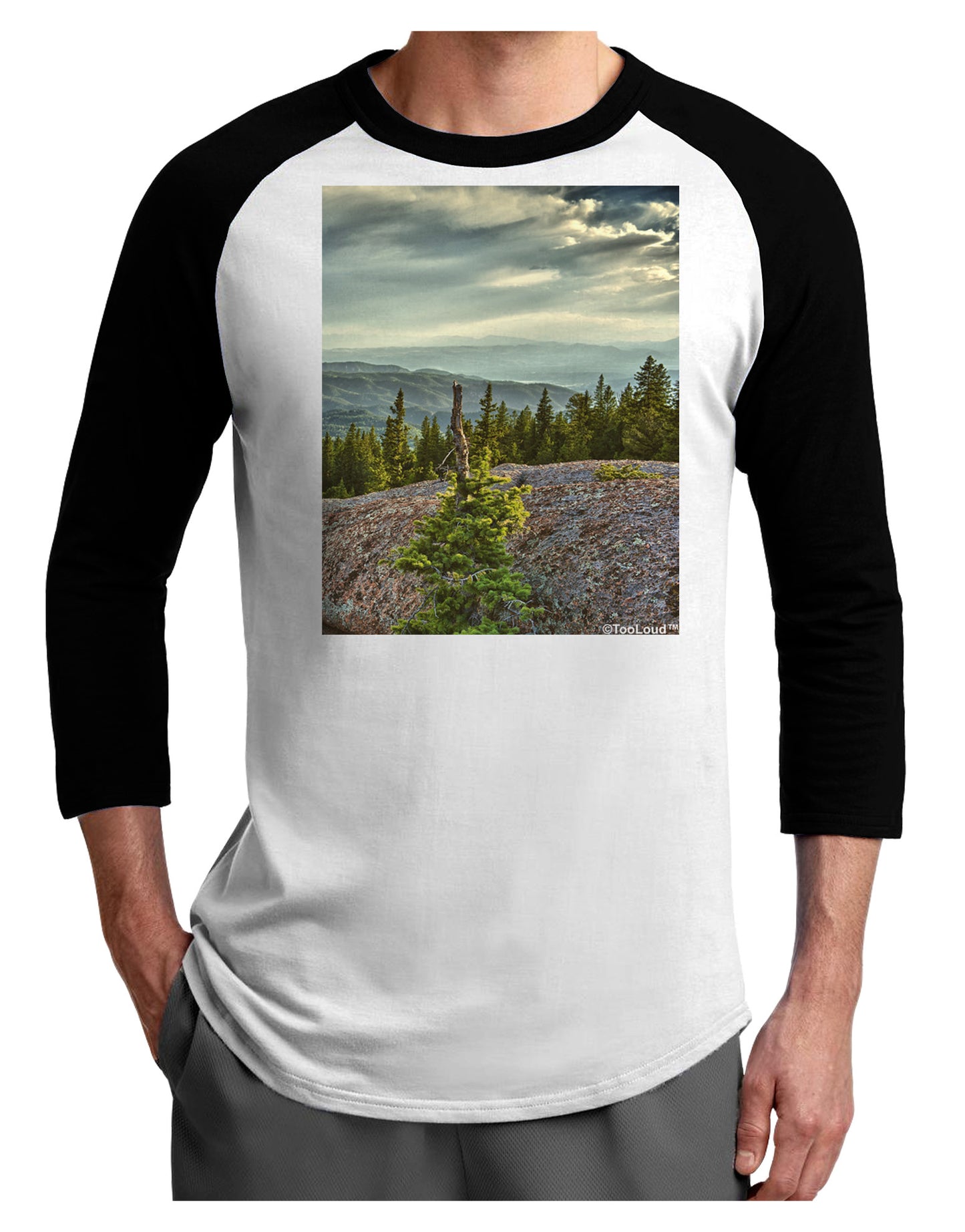 Nature Photography - Pine Kingdom Adult Raglan Shirt by-Raglan Shirt-TooLoud-White-Black-X-Small-Davson Sales