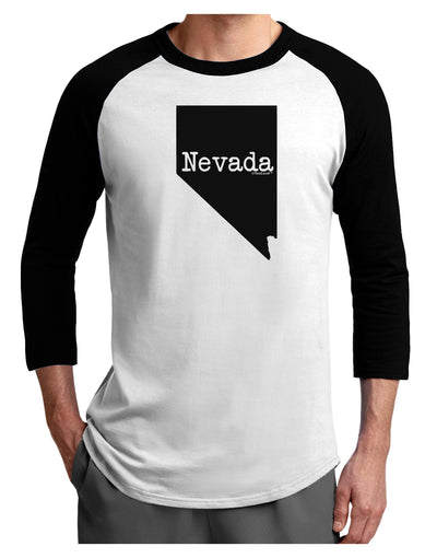 Nevada - United States Shape Adult Raglan Shirt by TooLoud-TooLoud-White-Black-X-Small-Davson Sales