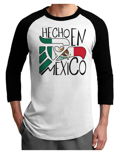 Hecho en Mexico Design - Mexican Flag Adult Raglan Shirt by TooLoud-TooLoud-White-Black-X-Small-Davson Sales
