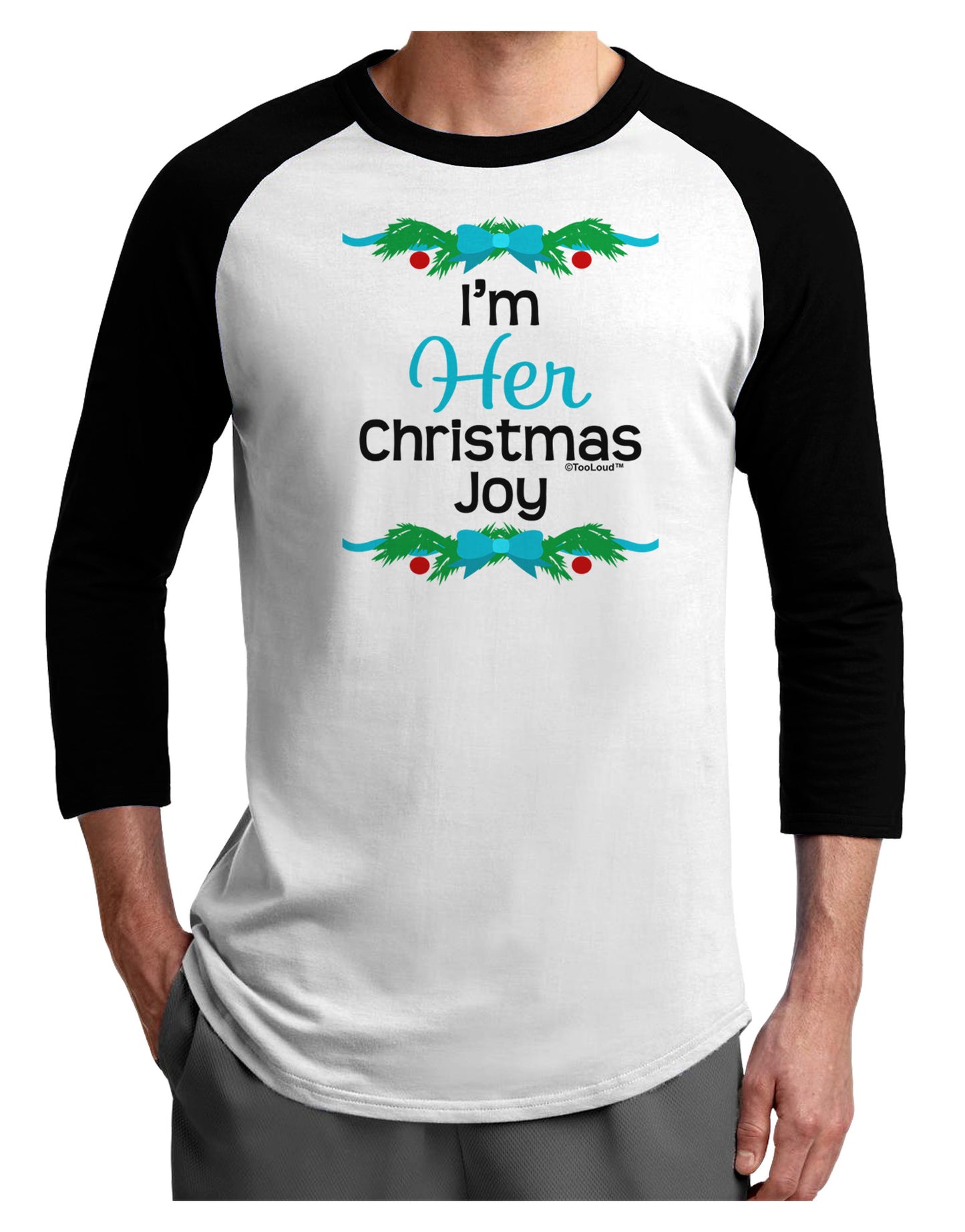 Her Christmas Joy Matching His & Hers Adult Raglan Shirt-Raglan Shirt-TooLoud-White-Black-X-Small-Davson Sales