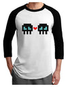 8-Bit Skull Love - Boy and Boy Adult Raglan Shirt-TooLoud-White-Black-X-Small-Davson Sales