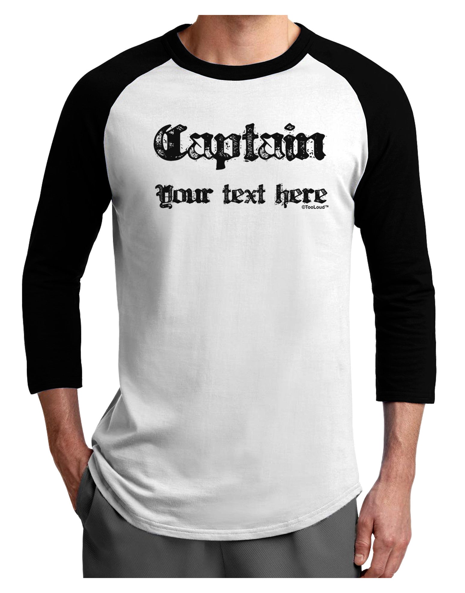 Personalized Captain Adult Raglan Shirt-Raglan Shirt-TooLoud-White-Black-X-Small-Davson Sales