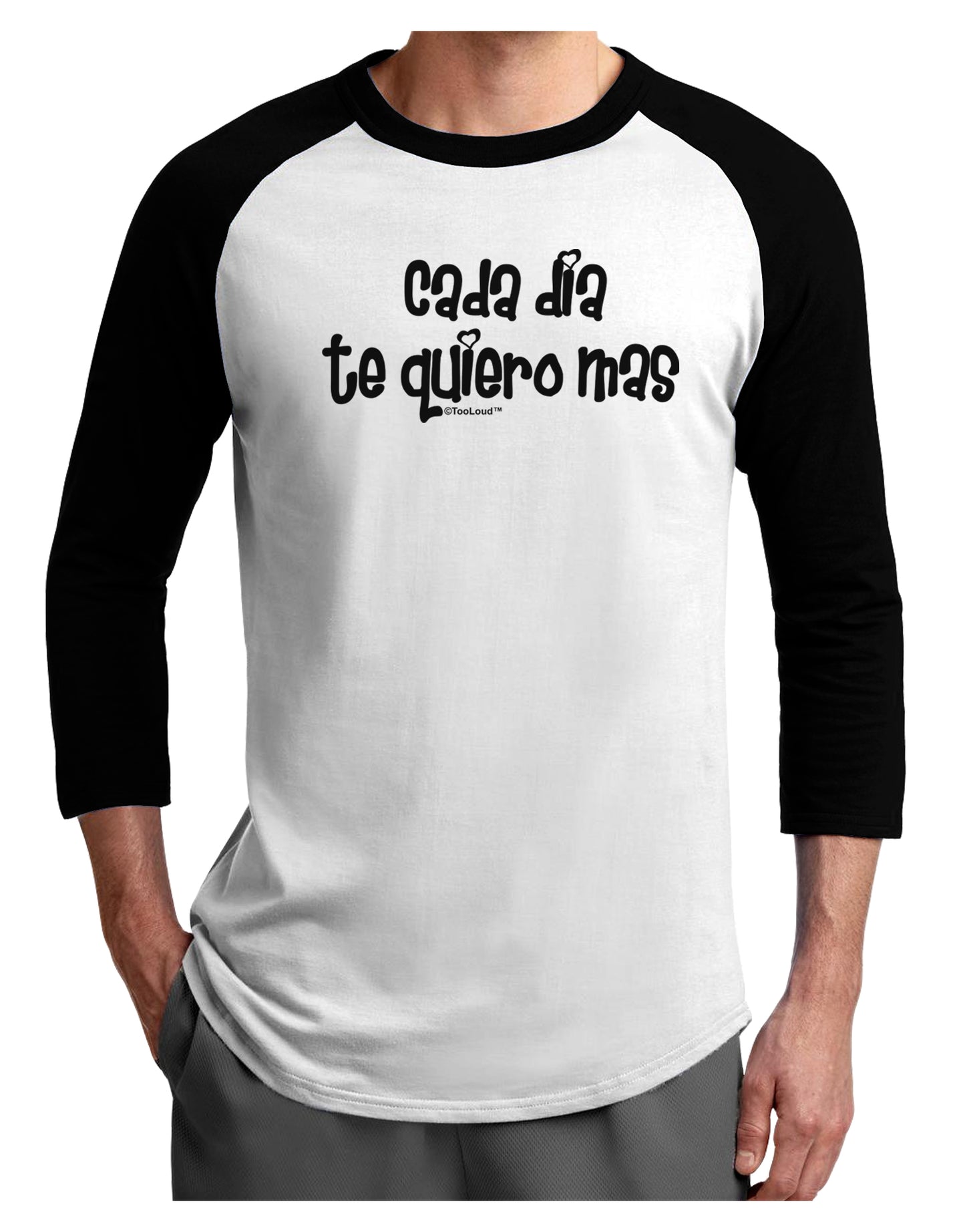 Cada Dia Te Quiero Mas Design Adult Raglan Shirt by TooLoud-TooLoud-White-Black-X-Small-Davson Sales