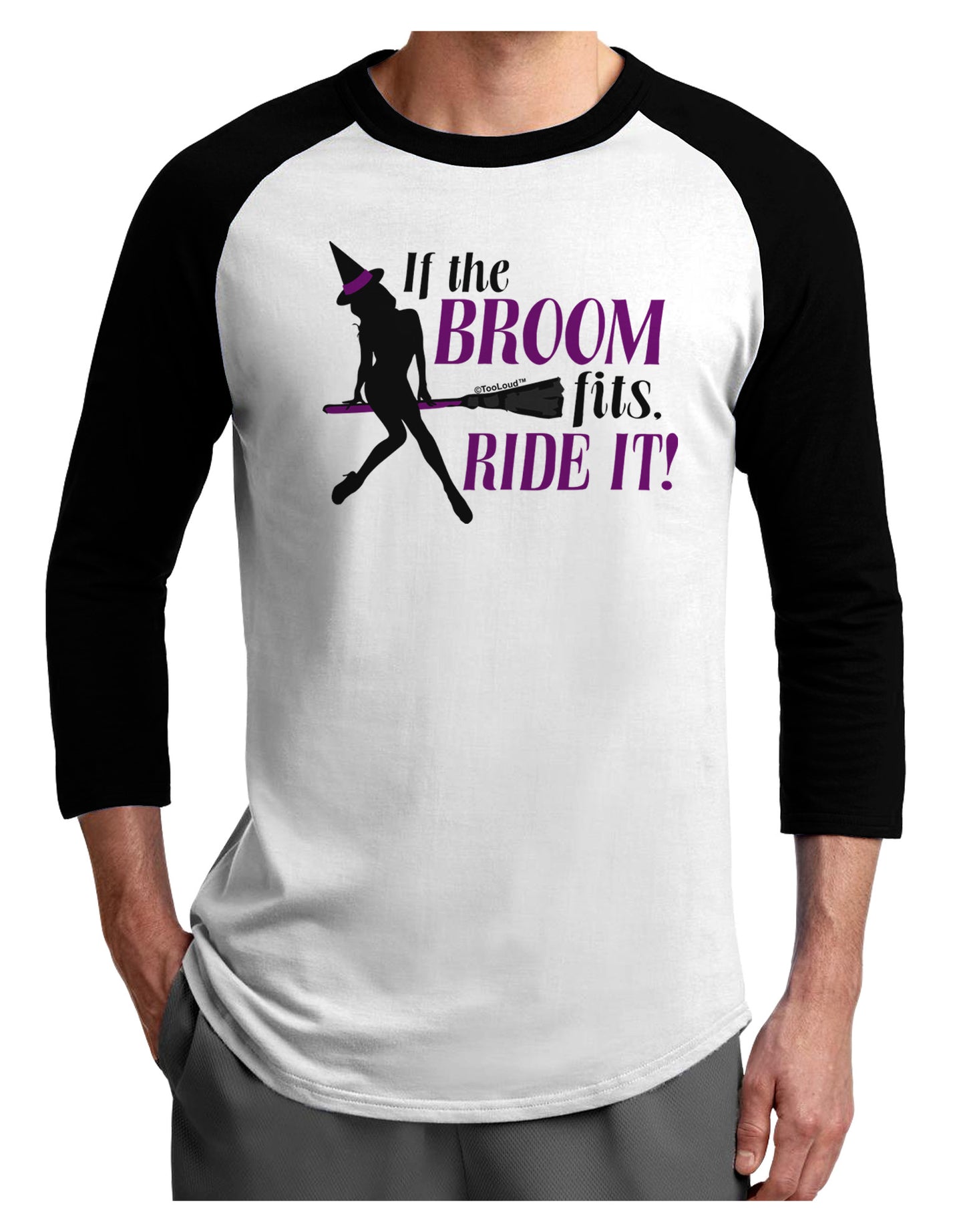 Ride It Purple Adult Raglan Shirt-Raglan Shirt-TooLoud-White-Black-X-Small-Davson Sales
