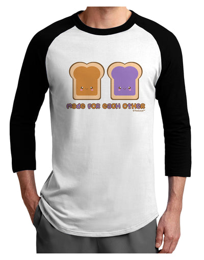 Cute PB and J Design - Made for Each Other Adult Raglan Shirt by TooLoud-TooLoud-White-Black-X-Small-Davson Sales