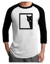 Cat Peeking Adult Raglan Shirt by TooLoud-TooLoud-White-Black-X-Small-Davson Sales