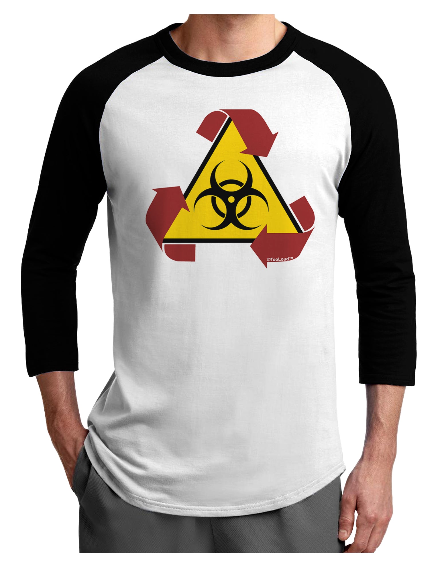 Recycle Biohazard Sign Adult Raglan Shirt by TooLoud-TooLoud-White-Black-X-Small-Davson Sales