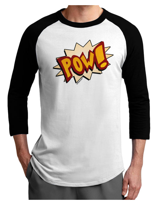 Onomatopoeia POW Adult Raglan Shirt-TooLoud-White-Black-X-Small-Davson Sales
