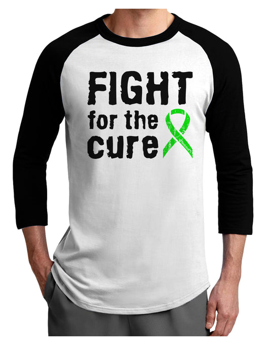 Fight for the Cure - Lime Green Ribbon Lyme Disease Adult Raglan Shirt-TooLoud-White-Black-X-Small-Davson Sales