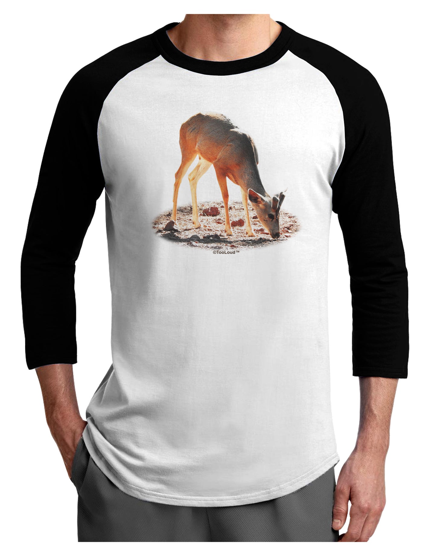 Little Buck Cutout Adult Raglan Shirt-Raglan Shirt-TooLoud-White-Black-X-Small-Davson Sales