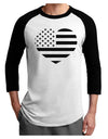 American Flag Heart Design - Stamp Style Adult Raglan Shirt by TooLoud-TooLoud-White-Black-X-Small-Davson Sales