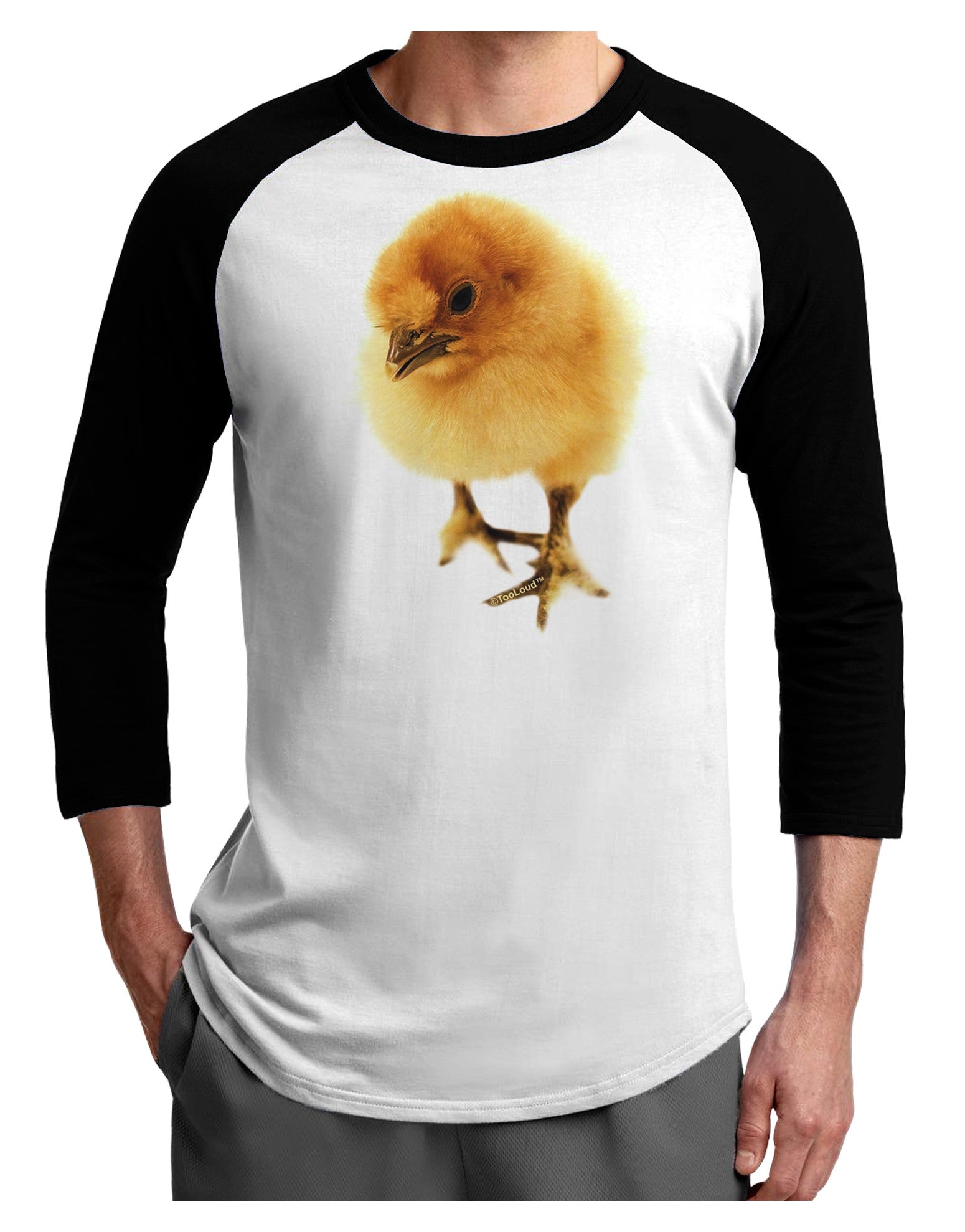 Fluffy Chick Adult Raglan Shirt-Raglan Shirt-TooLoud-White-Black-X-Small-Davson Sales