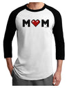 Mom Pixel Heart Adult Raglan Shirt-TooLoud-White-Black-X-Small-Davson Sales