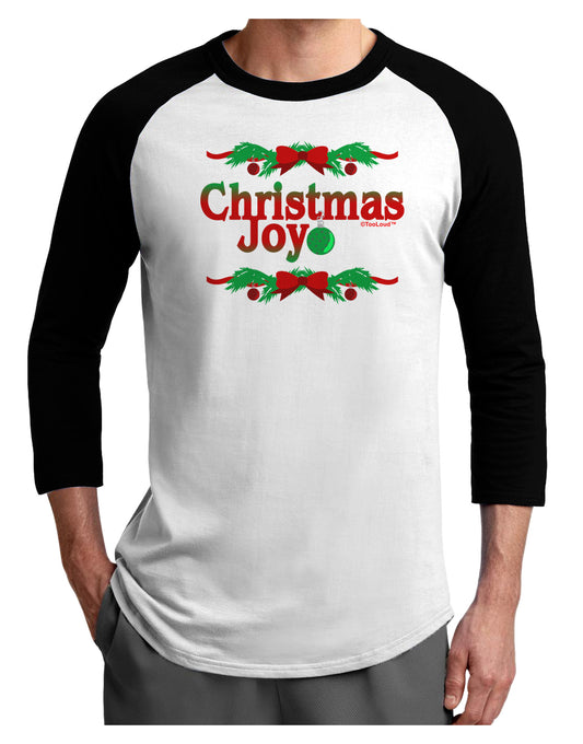 Christmas Joy Color Adult Raglan Shirt-Raglan Shirt-TooLoud-White-Black-X-Small-Davson Sales