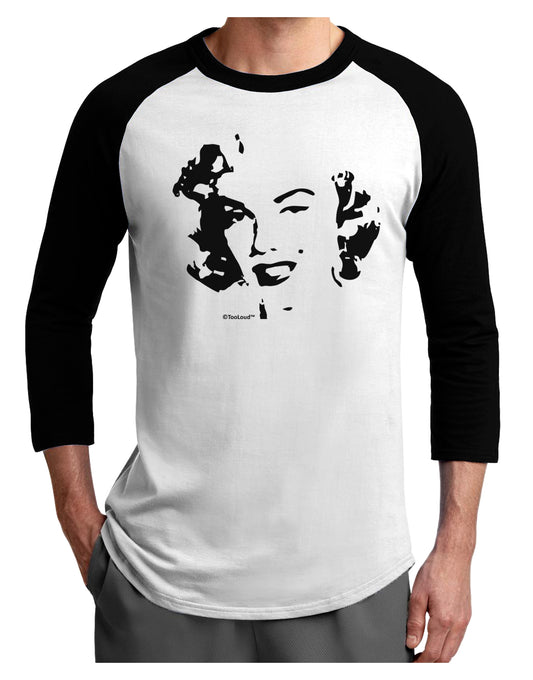Marilyn Monroe Cutout Design Adult Raglan Shirt by TooLoud-TooLoud-White-Black-X-Small-Davson Sales