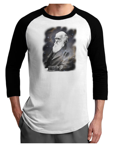 Charles Darwin In Space Adult Raglan Shirt by TooLoud-TooLoud-White-Black-X-Small-Davson Sales