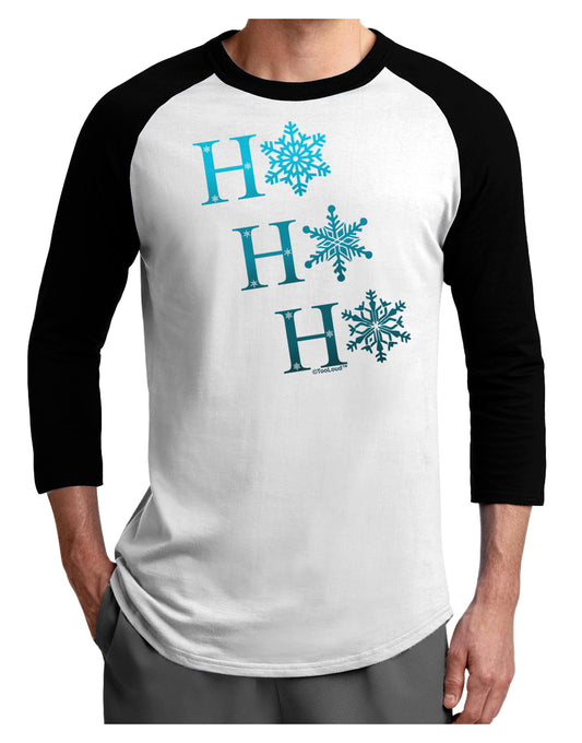 Ho Ho Ho Snowflakes Adult Raglan Shirt-Raglan Shirt-TooLoud-White-Black-X-Small-Davson Sales