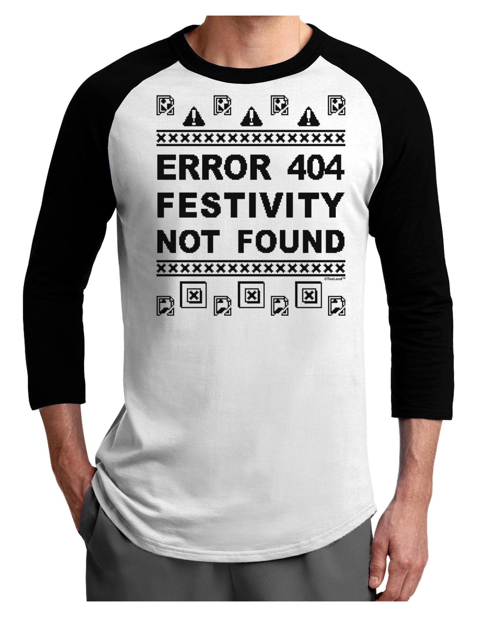 Error 404 Festivity Not Found Adult Raglan Shirt by-Raglan Shirt-TooLoud-White-Black-X-Small-Davson Sales