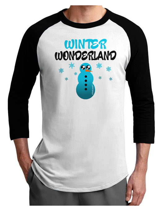 Winter Wonderland Snowman Adult Raglan Shirt-Raglan Shirt-TooLoud-White-Black-X-Small-Davson Sales