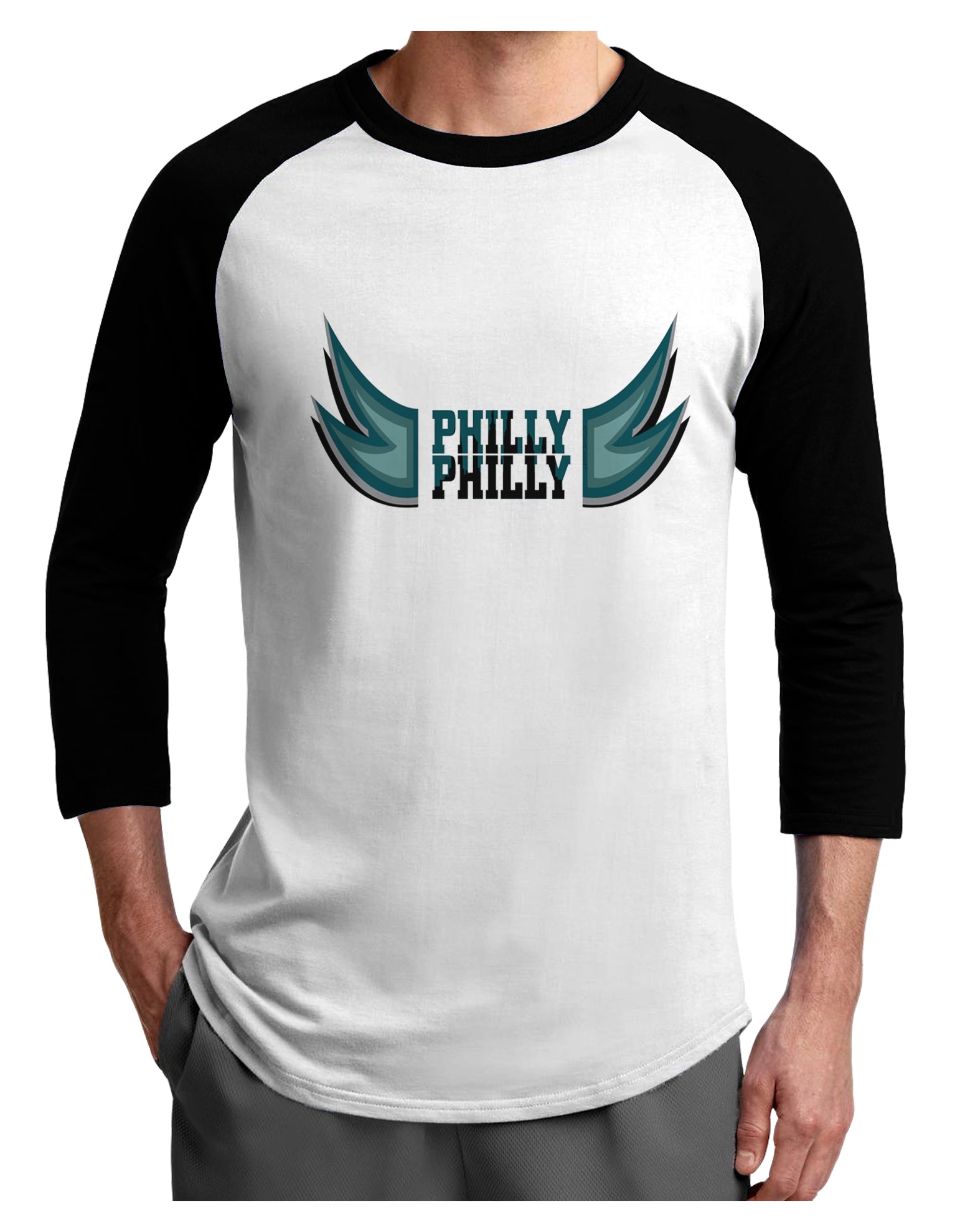 Philly Philly Funny Beer Drinking Adult Raglan Shirt by TooLoud-TooLoud-White-Black-X-Small-Davson Sales