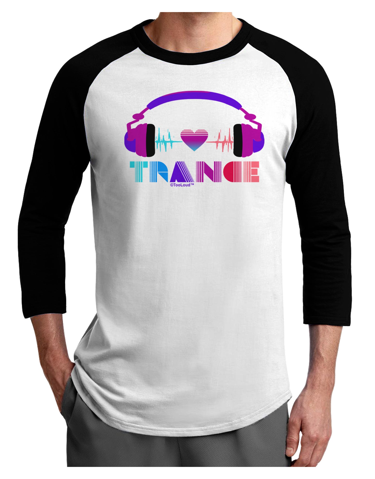 Heart Trance Adult Raglan Shirt-Raglan Shirt-TooLoud-White-Black-X-Small-Davson Sales