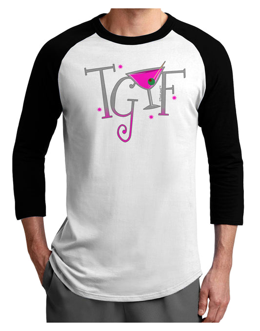 TGIF Martini Adult Raglan Shirt-Raglan Shirt-TooLoud-White-Black-X-Small-Davson Sales