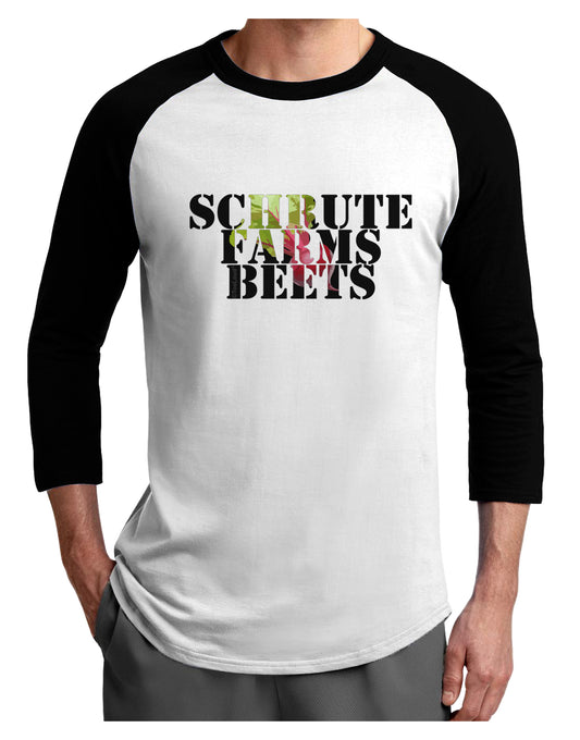 Schrute Farms Beets Adult Raglan Shirt by TooLoud-TooLoud-White-Black-X-Small-Davson Sales