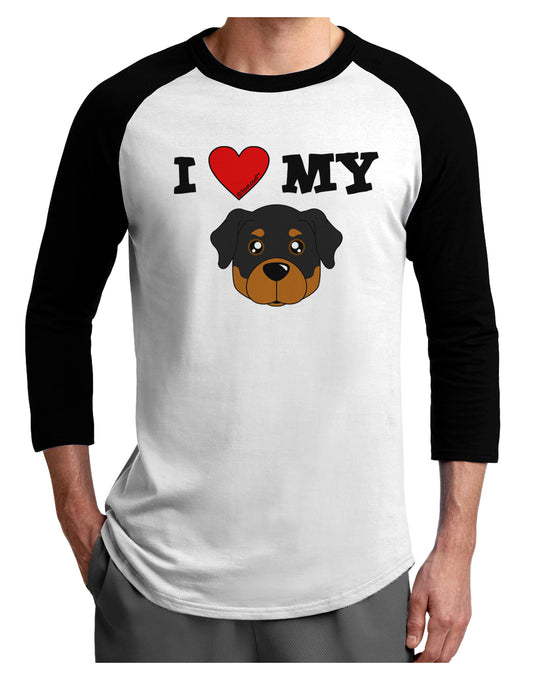 I Heart My - Cute Rottweiler Dog Adult Raglan Shirt by TooLoud-TooLoud-White-Black-X-Small-Davson Sales
