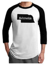 Nebraska - United States Shape Adult Raglan Shirt by TooLoud-TooLoud-White-Black-X-Small-Davson Sales