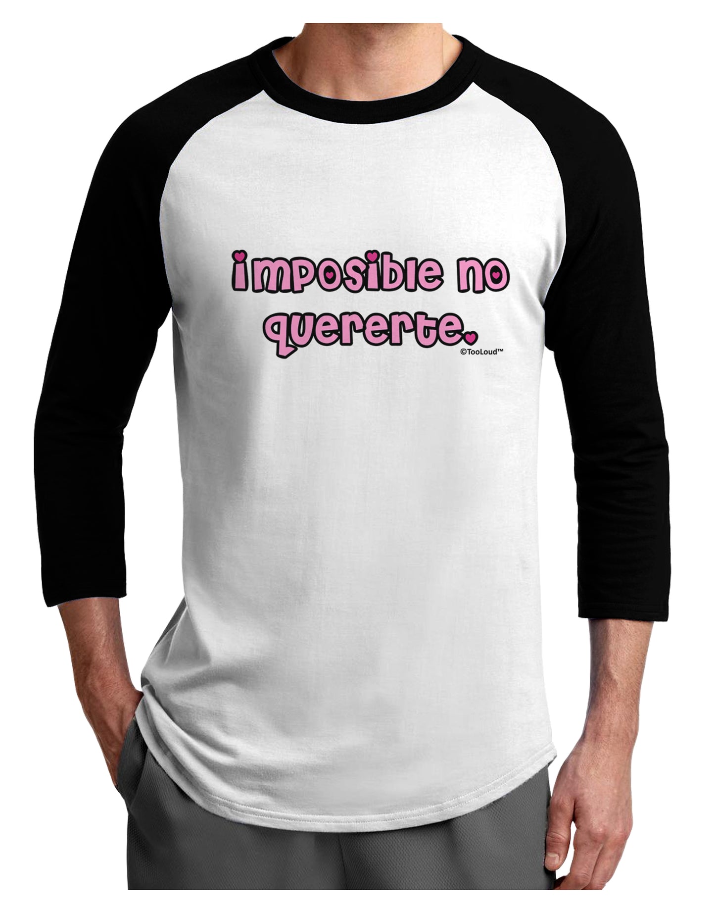 Imposible No Quererte Adult Raglan Shirt by TooLoud-TooLoud-White-Black-X-Small-Davson Sales