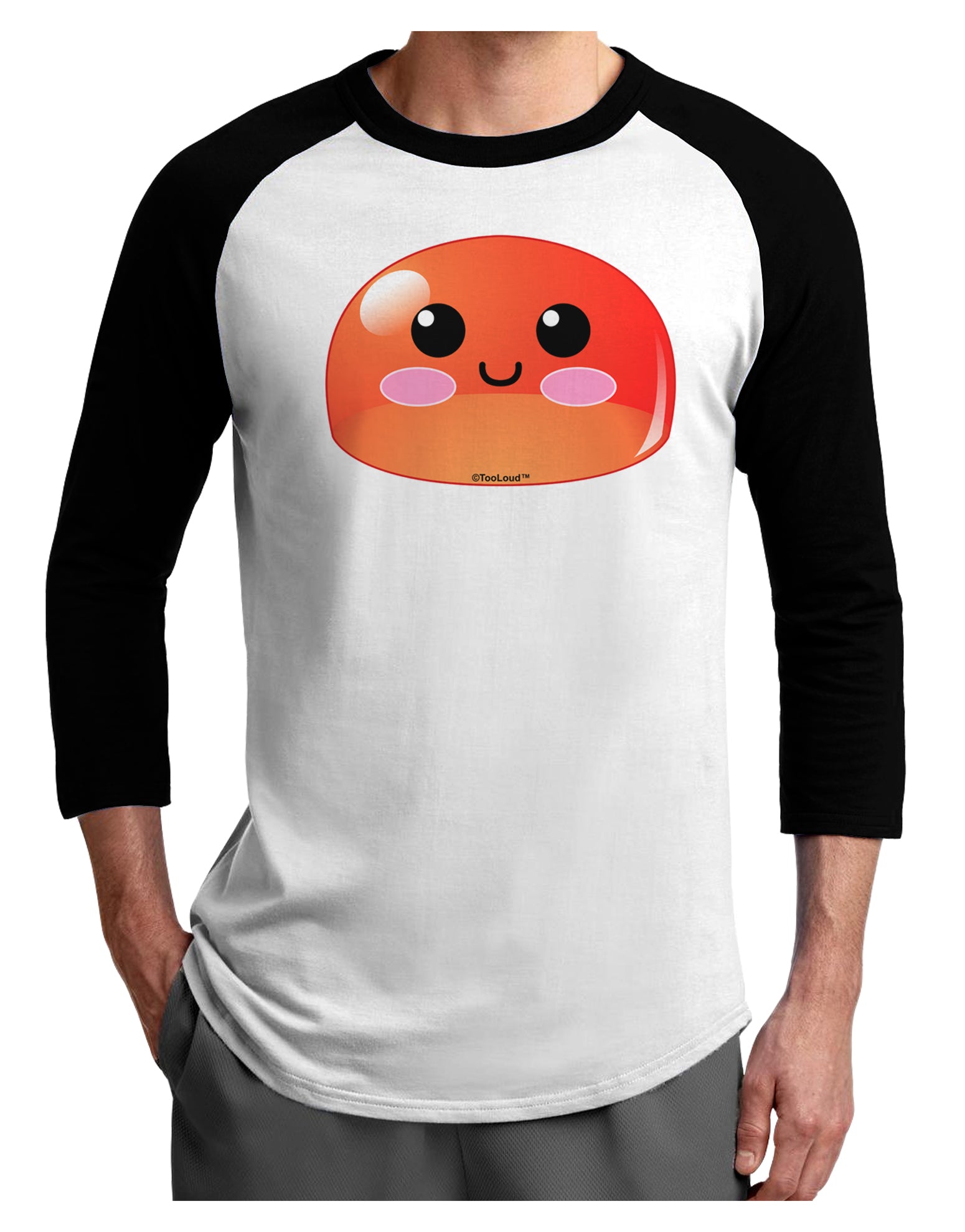 Cute RPG Slime - Red Adult Raglan Shirt by TooLoud-TooLoud-White-Black-X-Small-Davson Sales