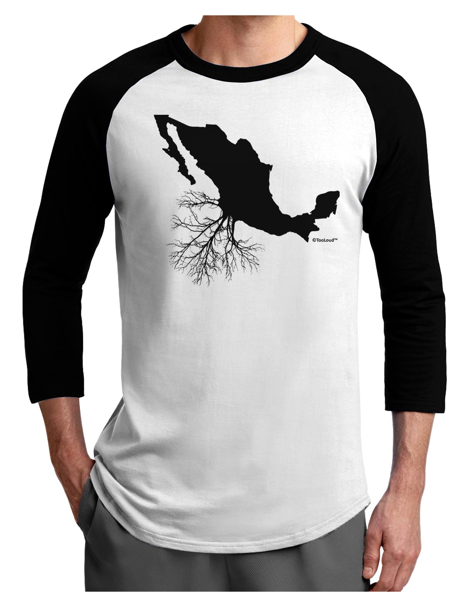 Mexican Roots Design Adult Raglan Shirt by TooLoud-TooLoud-White-Black-X-Small-Davson Sales