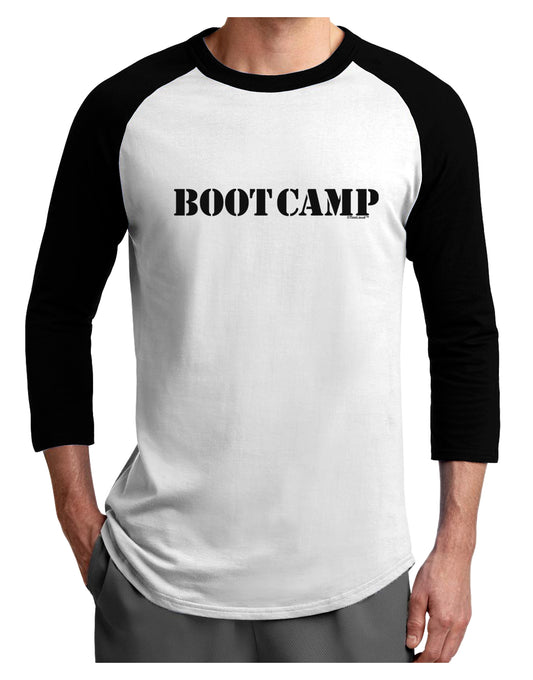 Bootcamp Military Text Adult Raglan Shirt-Raglan Shirt-TooLoud-White-Black-X-Small-Davson Sales
