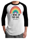 TooLoud I Woke Up This Gay Adult Raglan Shirt-Mens-Tshirts-TooLoud-White-Black-X-Small-Davson Sales