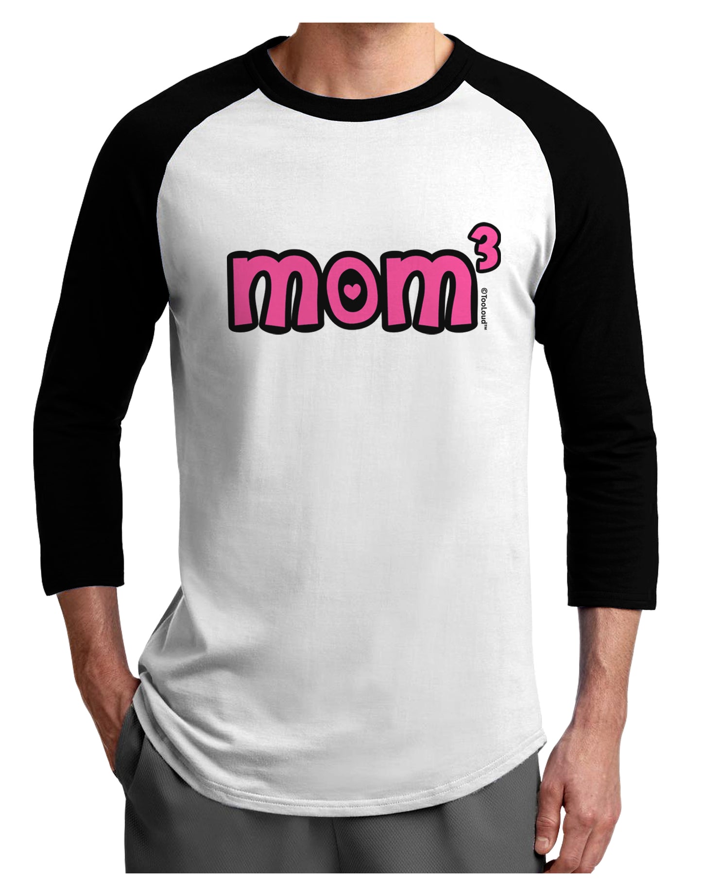 Mom Cubed - Cute Mom of Three Design Adult Raglan Shirt by TooLoud-TooLoud-White-Black-X-Small-Davson Sales