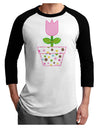 Easter Tulip Design - Pink Adult Raglan Shirt by TooLoud-TooLoud-White-Black-X-Small-Davson Sales