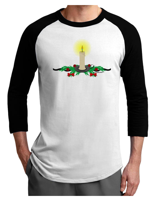 Chirstmas Candle Adult Raglan Shirt-Raglan Shirt-TooLoud-White-Black-X-Small-Davson Sales