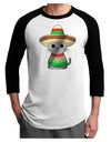 Sombrero and Poncho Cat - Metallic Adult Raglan Shirt by TooLoud-TooLoud-White-Black-X-Small-Davson Sales