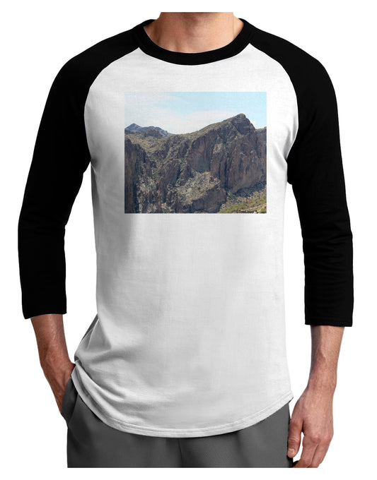 Arizona Saguaro Lake Mountains Adult Raglan Shirt-Raglan Shirt-TooLoud-White-Black-X-Small-Davson Sales
