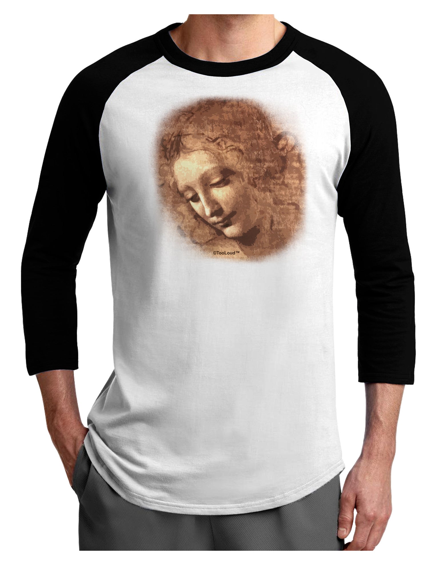 Lady With Disheveled Hair Adult Raglan Shirt-Raglan Shirt-TooLoud-White-Black-X-Small-Davson Sales